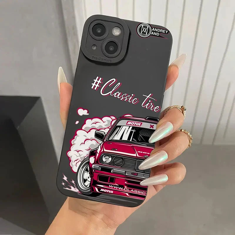 Phone Case for Samsung A54 5g A35 A34 A55 A52 A53 A32 A14 A13 A15 Case Galaxy S21 FE S22 S23 S24 Ultra Stylish Car Pattern Cover
