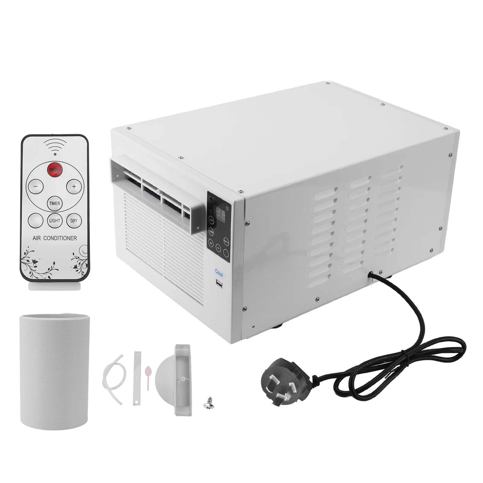 Portable Air Conditioner Energy Saving 1900BTU 280W Mini Mobile AC with Remote Control for Home Dorm Office Camping Pet Space