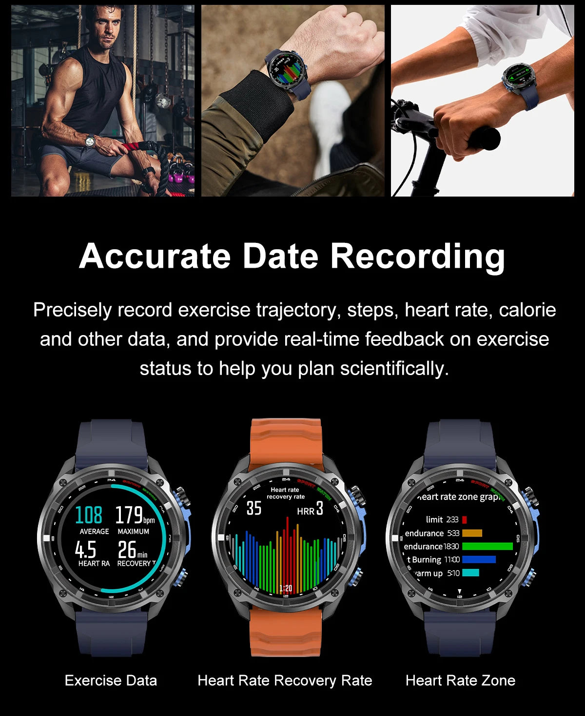 2025 New Military Sport GPS 4GB Memory Smartwatch Men 5ATM Waterproof Fitness Tracker Offline Maps 860Mah Battery Smart Bracelet