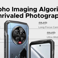 DOOGEE V40 Pro 5G Rugged Phone 1.47" Rear Display 16GB+512GB Dimensity 7300 200MP AI Camera 8680mAh Battery 5g Gaming Phone