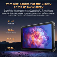 OUKITEL RT3 Pro Rugged Tablet PC 4GB+128GB 8.0'' Android 14 MediaTek G81 Octa Core 48MP Camera 5150mAh 33W Tablet PC