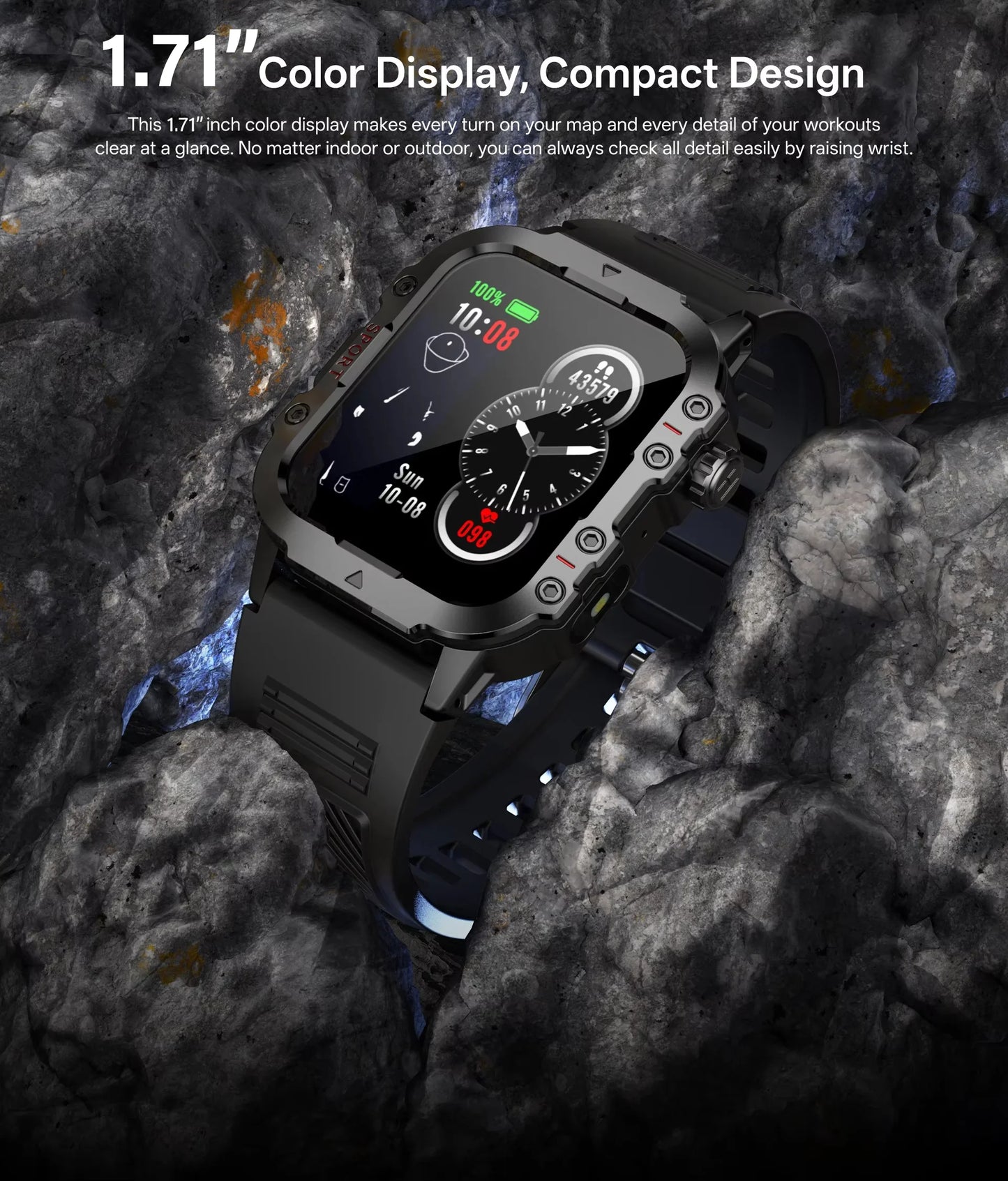 G.L Wear 2025 New Men's Smart Watch Outdoor Sports Health Monitor with LED Flashlight Bluetooth Call Women's Smartwatch