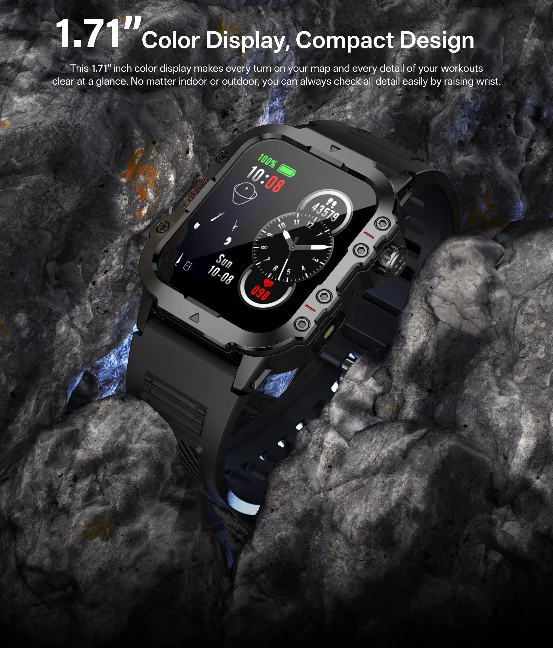 G.L Wear 2025 New Men's Smart Watch Outdoor Sports Health Monitor with LED Flashlight Bluetooth Call Women's Smartwatch