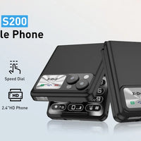 XGODY S200 Mini Smartphones Pocket 2G Dual SIM 2.4 inch Bluetooth Small Mobile Phone 1300mAh Battery Large Button Flip Foldable
