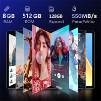 New 10.1 Inch Tablet PC 8GB RAM 512GB ROM 10 Core AI Speed-up Tablets Google Play 4G LTE Phone Call Dual SIM Dual WiFi Android12