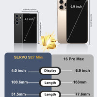 NEW SERVO S27 Mini Android Smartphone 4.0" Full Screen 2GB+16GB Memory 5MP 2 SIM Stanbdby Face Unlock 3G Cute Phones Google Play
