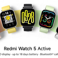 New Global Version Xiaomi Redmi Watch 5 Active has Bluetooth call up to 18 days of battery life 2''display 140+ work modes 5ATM