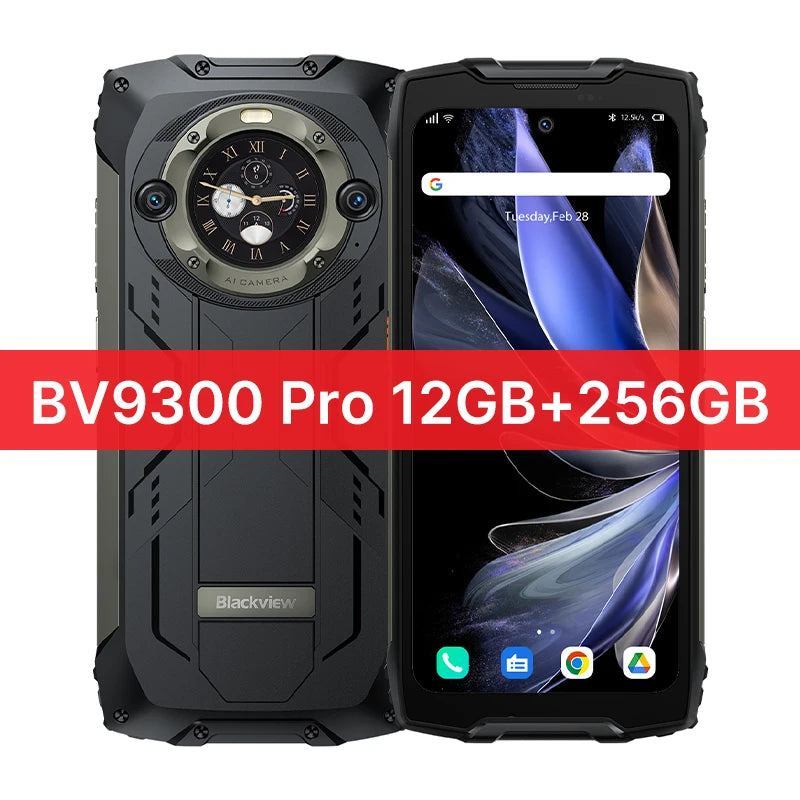 Blackview BV9300 Pro Rugged Phone 6.7'' 120Hz Display 8/12GB 256GB Smartphone With Dual Screen 15080mAh Battery 64MP Cellphone