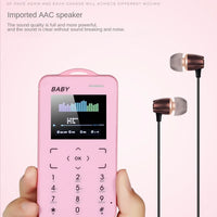 Unlocked Super Mini Card Mobile Phone 1.77 Inch 2G GSM Single SIM MP3 Telephone Bluetooth Dialer FM Blacklist Student CellPhones