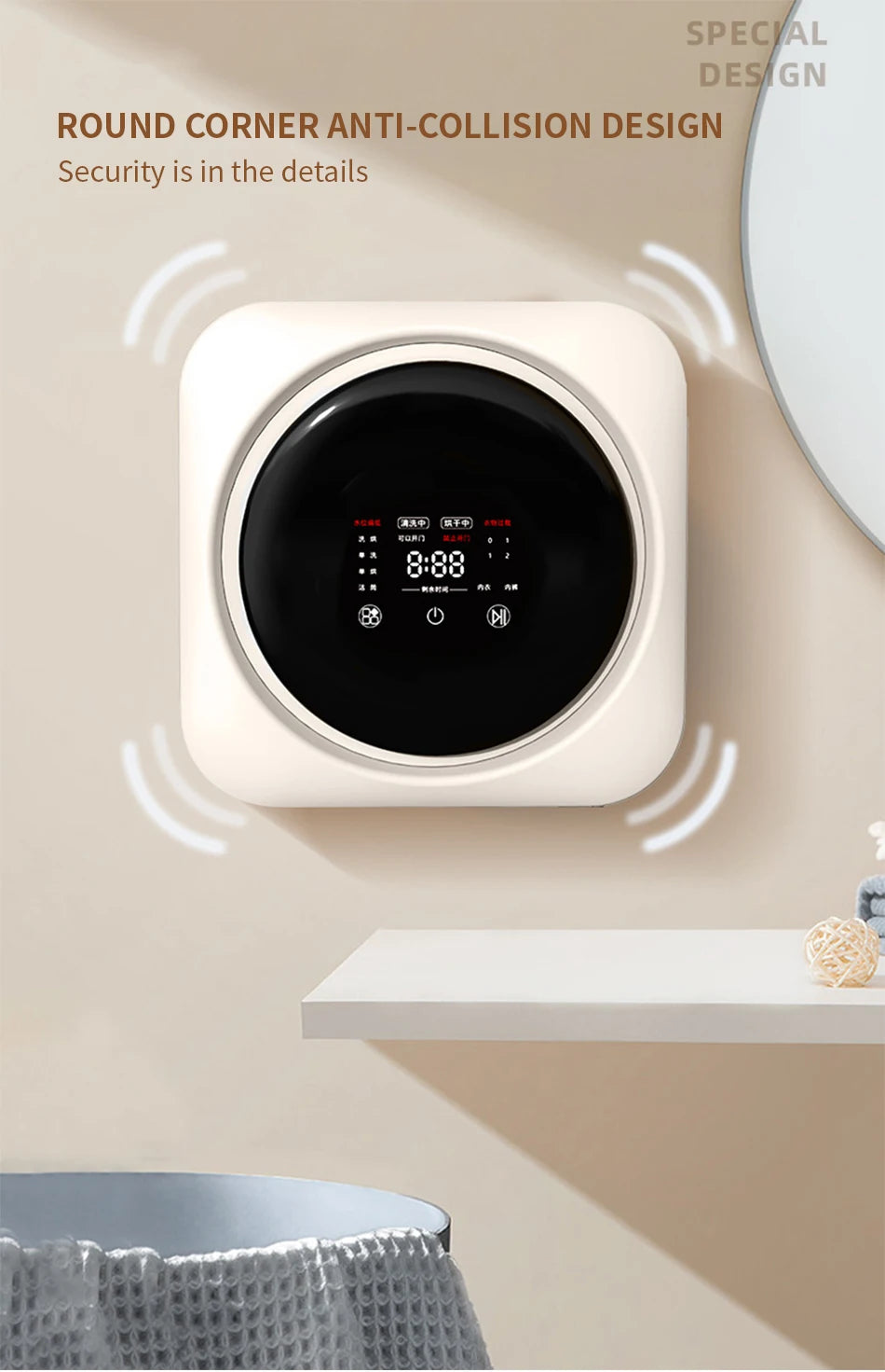 Fully automatic drum type underwear washing machine mini washing and drying integrated small underwear and sock washing machine