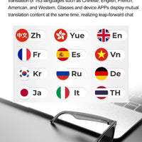W100 Smart Glasses 163 Online Language AI Automatic Dialogue Translation Bluetooth Glasses with Speaker Sports UV Protection New
