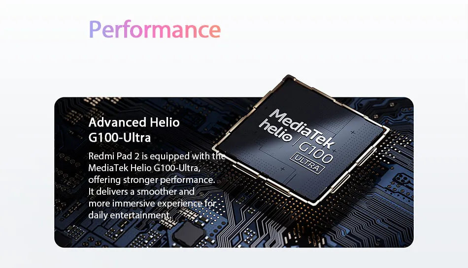 Xiaomi Redmi Pad 2 Global Version 11" 2.5K Crystal-clear Display Advanced Helio G100-Ultra 18W Fast Charging 9000mAh Battery