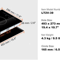SucceBuy 2/4/5 Burners Built-in Induction Stove Top 12/24/30in Ceramic Glass Electric Cooktop For Household Commercial  Cooking