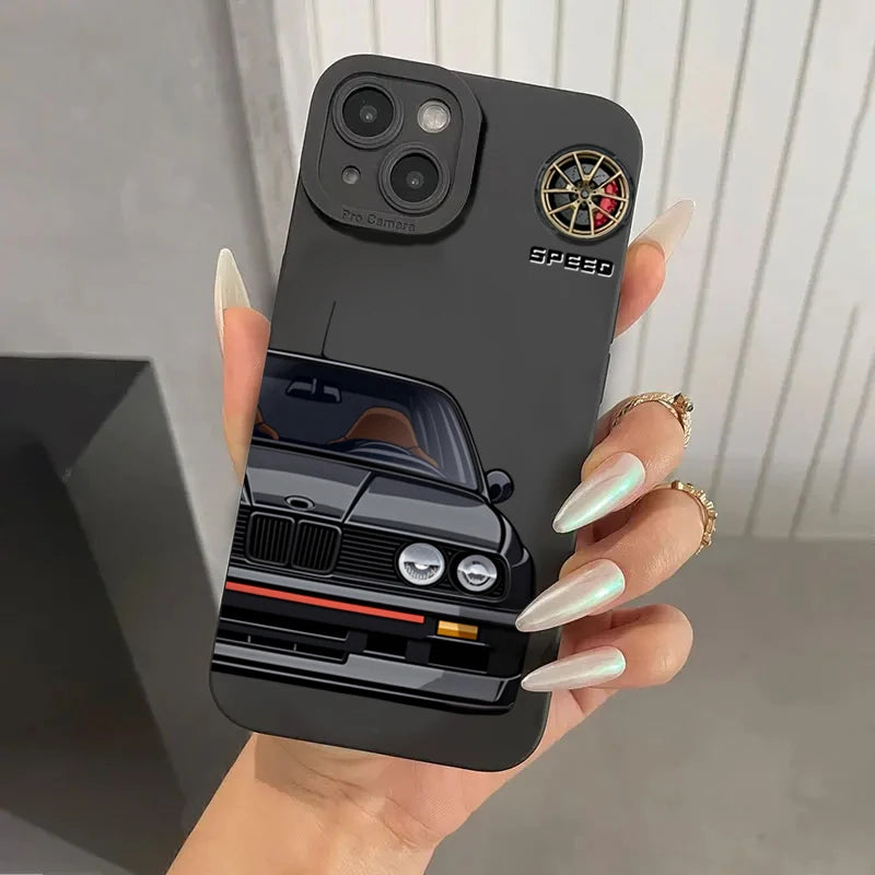 Phone Case for Samsung A54 5g A35 A34 A55 A52 A53 A32 A14 A13 A15 Case Galaxy S21 FE S22 S23 S24 Ultra Stylish Car Pattern Cover