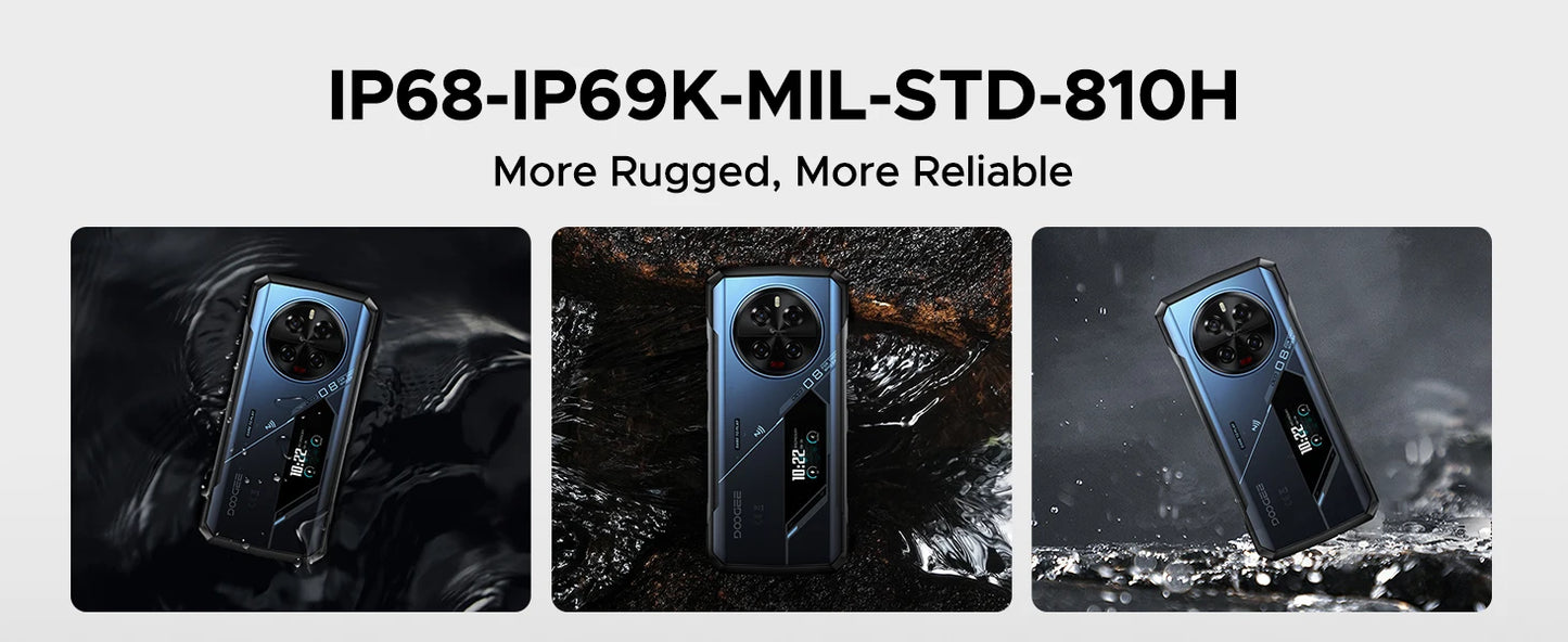 DOOGEE V40 Pro 5G Rugged Phone 1.47" Rear Display 16GB+512GB Dimensity 7300 200MP AI Camera 8680mAh Battery 5g Gaming Phone