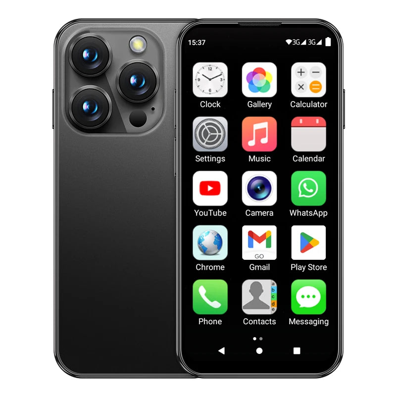 SERVO 19E 3G WCDMA Mini Smart Phone 3.88"Display 2 SIM Android 10.0 16GB ROM Face Recognition GPS Android Smart Cellphone TYPE-C