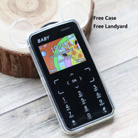 Unlocked Super Mini Card Mobile Phone 1.77 Inch 2G GSM Single SIM MP3 Telephone Bluetooth Dialer FM Blacklist Student CellPhones