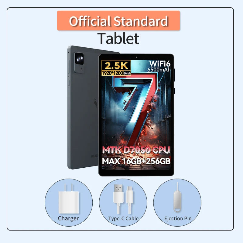 Headwolf FPad7 8.4inch Tablet Android14 MTK Dimensity 7050 CPU 2560x1600 IPS/16GB+256GB/6500mAh/ 4G LTE Tablets