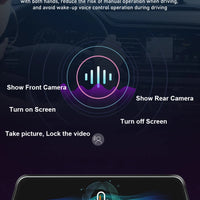 Jansite 10-inch 2.5K+1080P Car DVR Touch Screen Video Recorder Dual Lens Rear view Mirror Dash Cam Rear Camera Voice Control