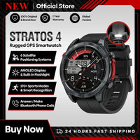 NEW Stratos 4 GPS Smart Watch 1.43 AMOLED Display Built-in Compass Barometric Altimeter Flashlight Voice Call Smartwatch