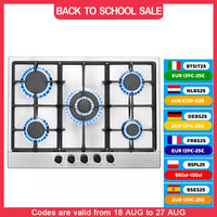 Topstrong 5 Burner Stainless Built-in Natural Gas Propane NG/LPG Gas Hob YYEUGCT-S05