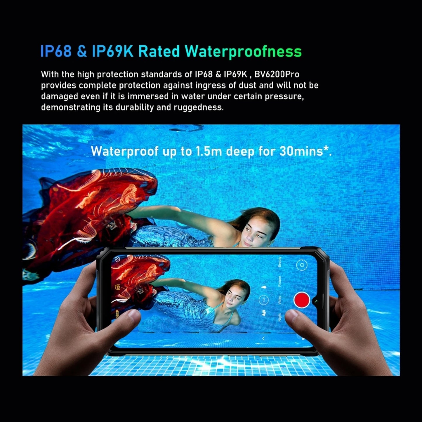 Blackview BV6200 Pro Rugged Phone 4GB/6GB+128GB IP69 Waterproof Helio P35 13000mAh With 18W Fast Charg NFC 4G Smartphone