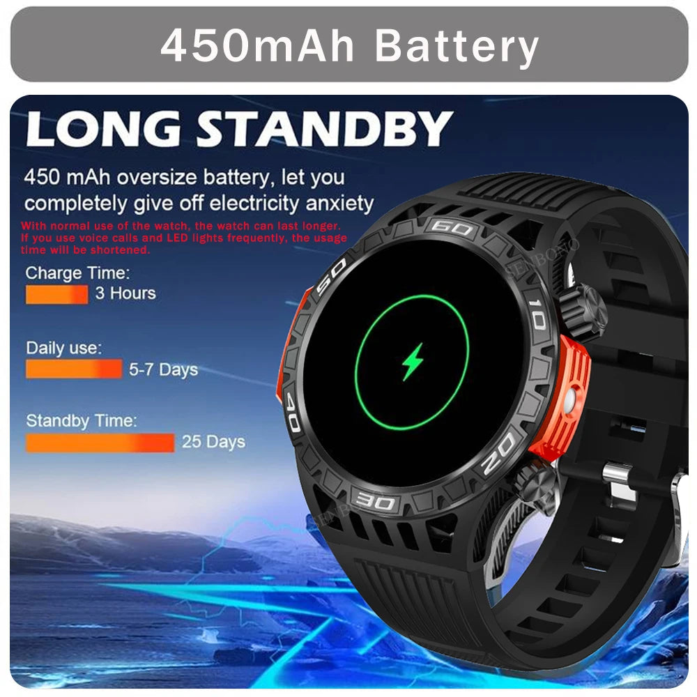 SENBONO Smart Watch Men With Lighting Compass Sport Fitness Tracker IP68 Waterproof Bluetooth Call Smartwatch For Android IOS