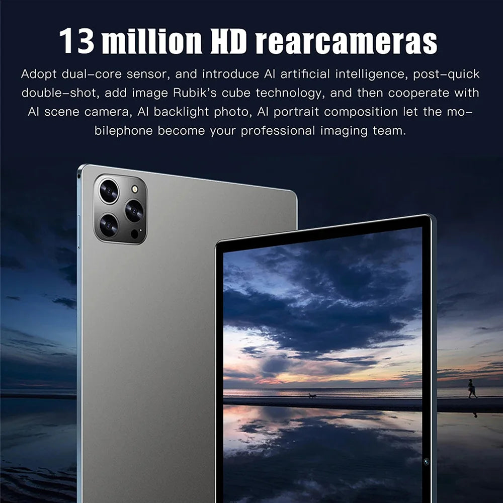 New 10.1 Inch Tablet PC 8GB RAM 512GB ROM 10 Core AI Speed-up Tablets Google Play 4G LTE Phone Call Dual SIM Dual WiFi Android12