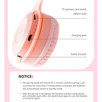 Kids Headphones  Wireless Bluetooth Earphones Stereo Foldable Helmets Gaming Headsets Over-ear Headphones for Android ios Music