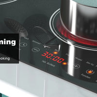 Noxton 2 Burners Electric Cooktop, 24" Built-in & Countertop Stove, Two Burner Ceramic Cooktop, Portable 110V Plug-in Cooktop