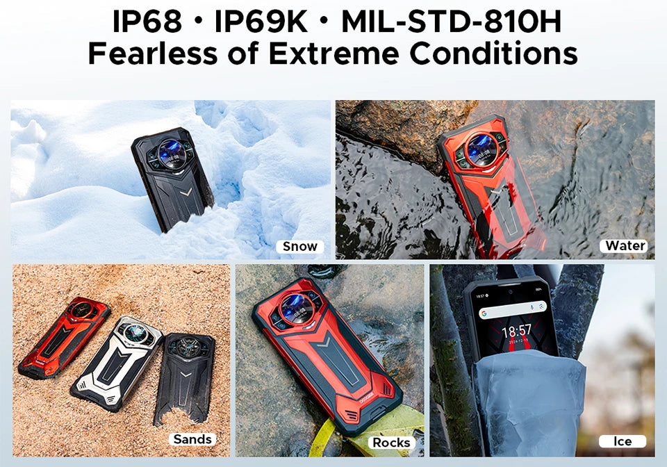 DOOGEE S200 Plus 5G Rugged Phone 1.32" Rear Display AI Image 6.72'' Screen 16GB 512GB 11000 mAh Battery Android 15 Smartphone