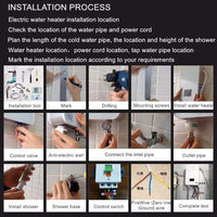 Electric Water Heater Electric Shower Quick Heating DC Machine Household Kitchen Bathroom Unlimited Hot Water Remote Control