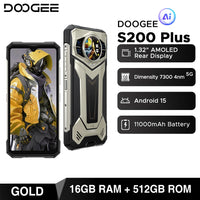 DOOGEE S200 Plus 5G Rugged Phone 1.32" Rear Display AI Image 6.72'' Screen 16GB 512GB 11000 mAh Battery Android 15 Smartphone
