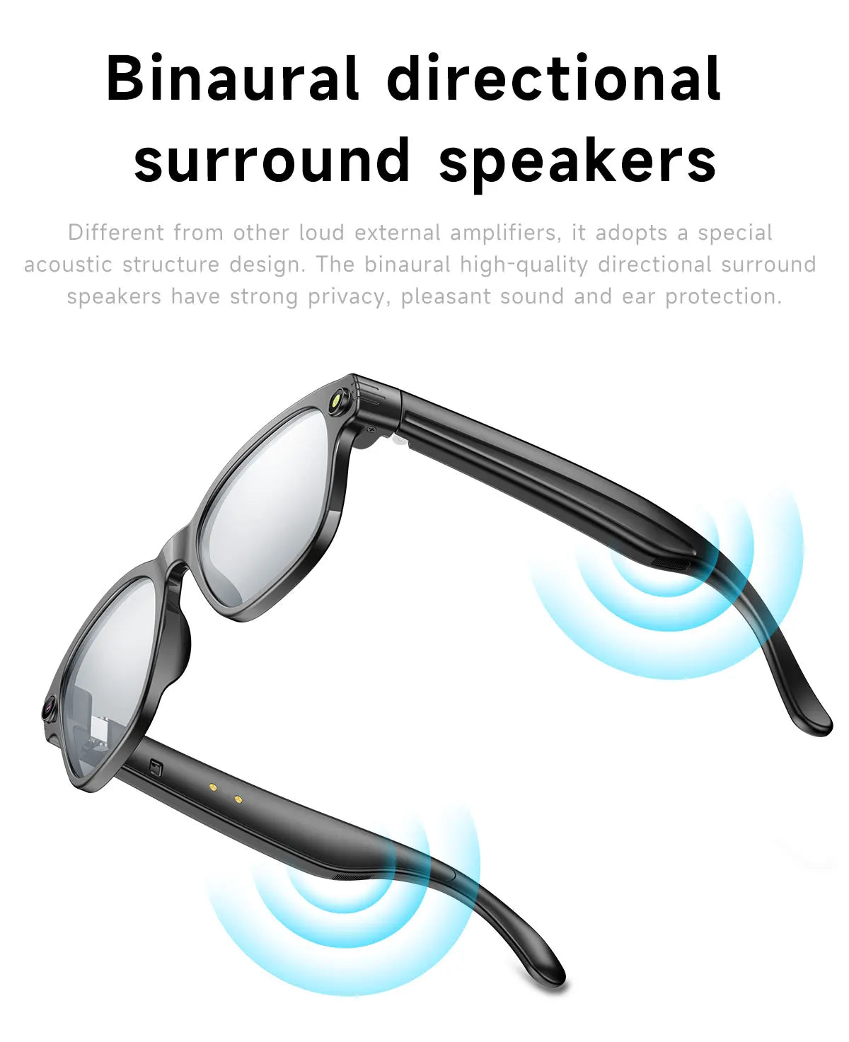 Smart Video Glasses Myopia Prescription Anti Shake Video Recording WIFI Bluetooth Transmission Object Recognition Smart Glasses