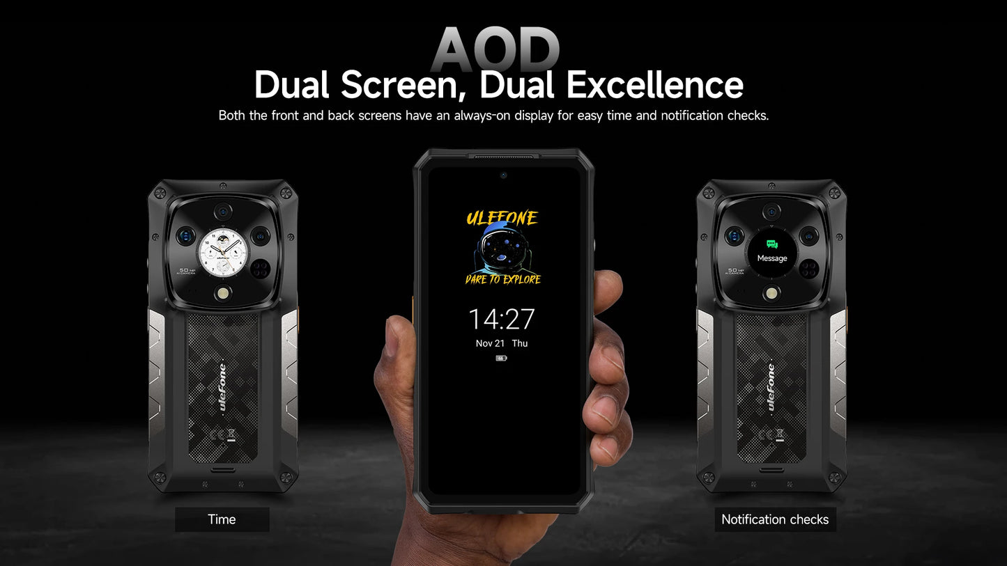 Ulefone Armor 28 Pro 5G AI Rugged Phone 512GB ROM Smartphone 120W MTK Dimensity 7300  10600mAh 6.67”AMOLED 64MP Mobile phone