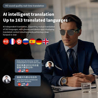 W100 Smart Glasses 163 Online Language AI Automatic Dialogue Translation Bluetooth Glasses with Speaker Sports UV Protection New