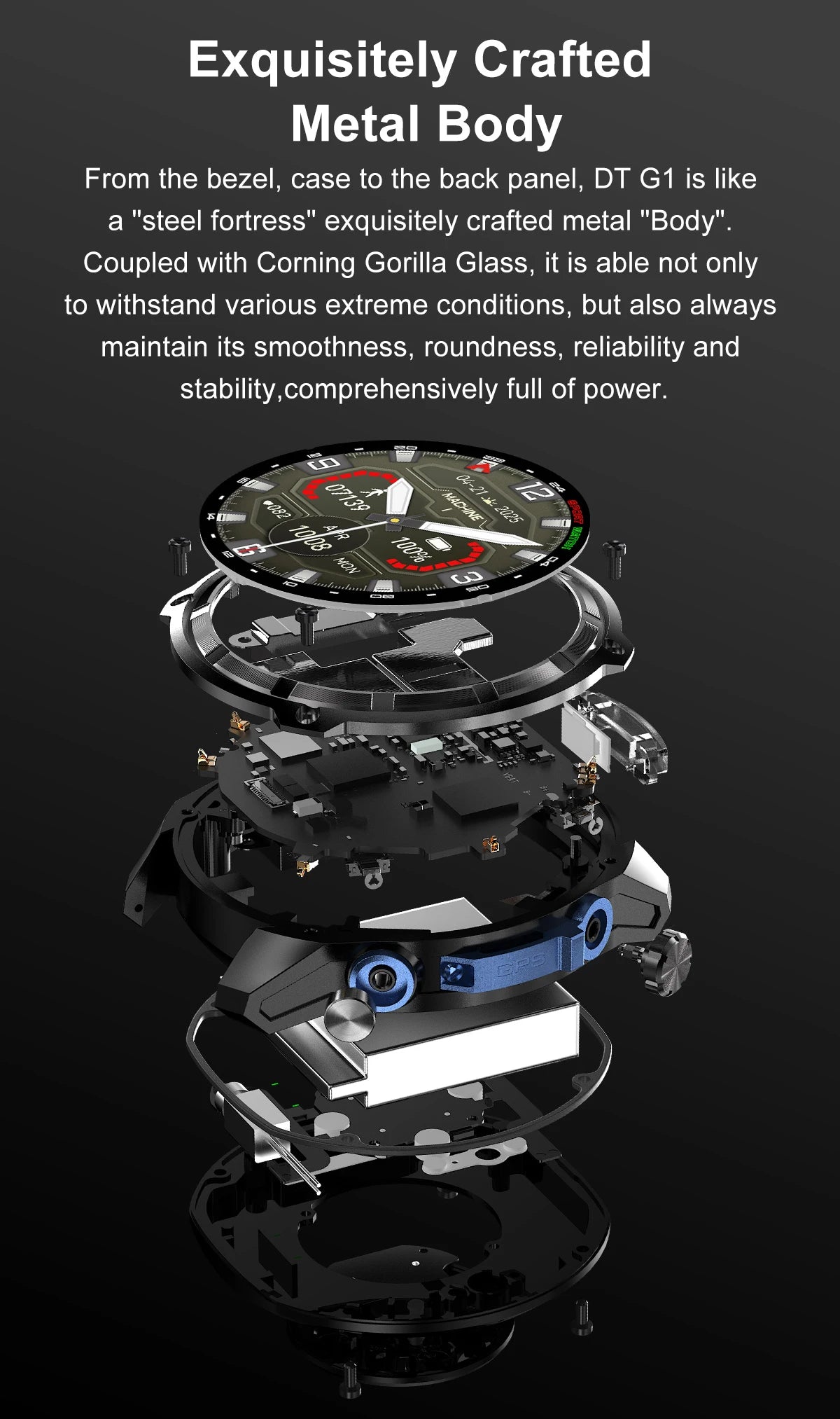 2025 New Military Sport GPS 4GB Memory Smartwatch Men 5ATM Waterproof Fitness Tracker Offline Maps 860Mah Battery Smart Bracelet