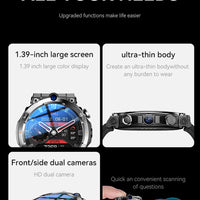 4G LTE Smart Watch 2025 Android os GPS Video Voice Wi-Fi Call Messaging HD Dual Cameras 4G Sim Card Call WIFI Men's SmartWatch