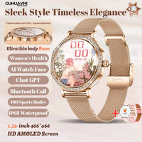 New Women SmartWatch AMOLED Screen Men Watches Bluetooth Call Sport Womens Physical Health IP68 Lady Smart Watch For Android IOS