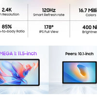 MEGA 1 Tablets Blackview 11.5 inch 2.4K 120Hz Display 8GB/12GB 256GB 50MP Camera 33W Fast Charging 8800mAh Battery MTK Helio G99