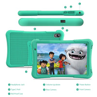 PRITOM 10 inch kids Android tablet, 4GB(2+2)+32GB, Quad Core, 6000 mAh, WiFi 6, Dual Camera, Bluetooth, Toddler Tablet
