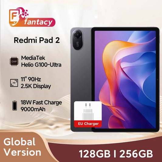 Global Version Xiaomi Redmi Pad 2 11" 2.5K Crystal-clear Display Advanced Helio G100-Ultra 18W Fast Charging 9000mAh Battery