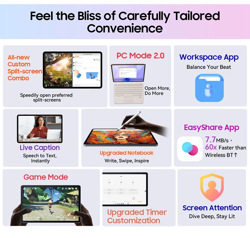 MEGA 1 Tablets Blackview 11.5 inch 2.4K 120Hz Display 8GB/12GB 256GB 50MP Camera 33W Fast Charging 8800mAh Battery MTK Helio G99