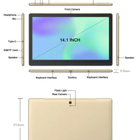 Global Version 14 Inch 1920x1080 IPS Big Screen Tablet PC 5+13MP Camera 12+256GB Deca-Core планшет 2 IN 1 Tablets Android Laptop