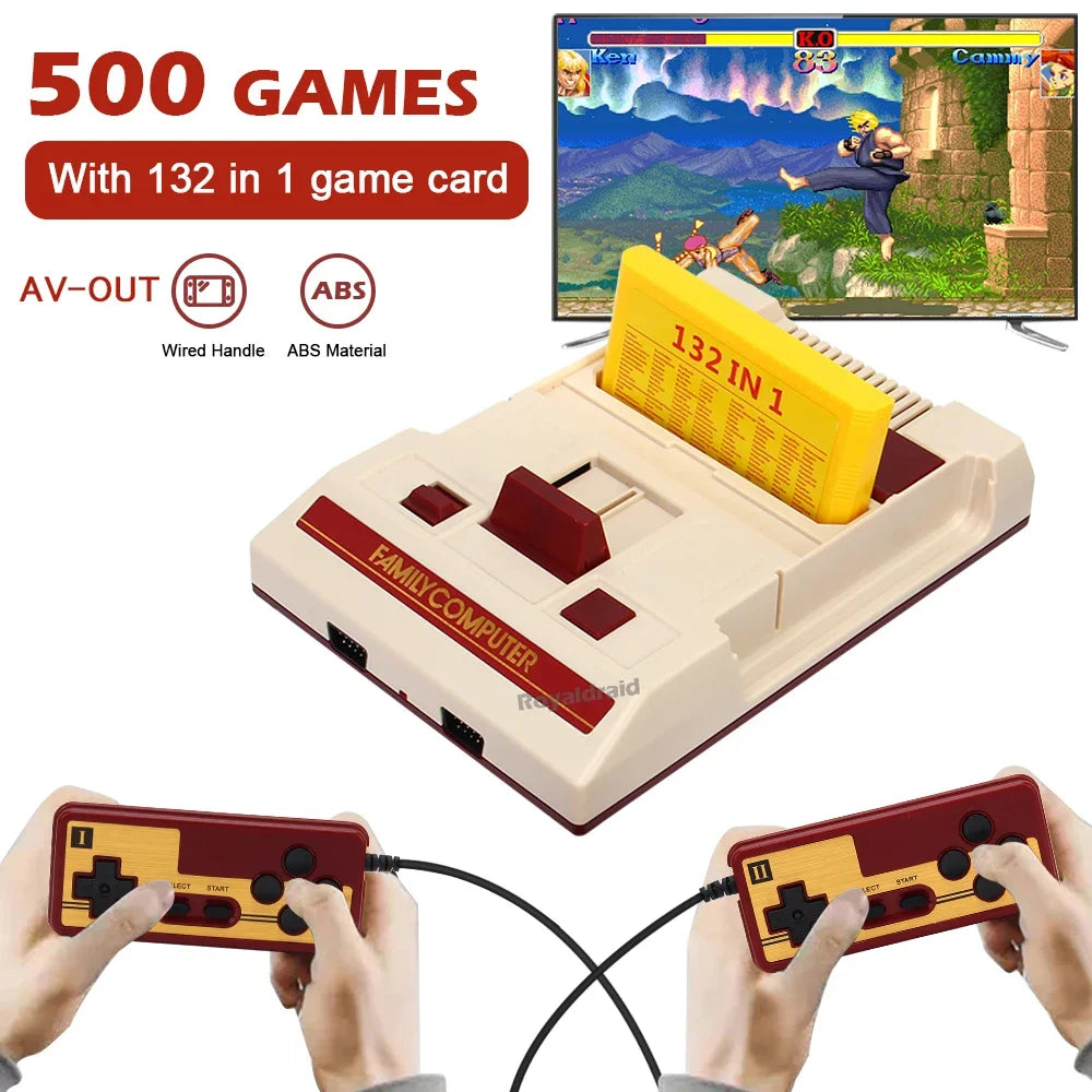 NEW 8Bit Video Game Consol Built-in 500 Classic Games Family Computer TV Game Console Support Game Cartridge For FC Retro Gaming