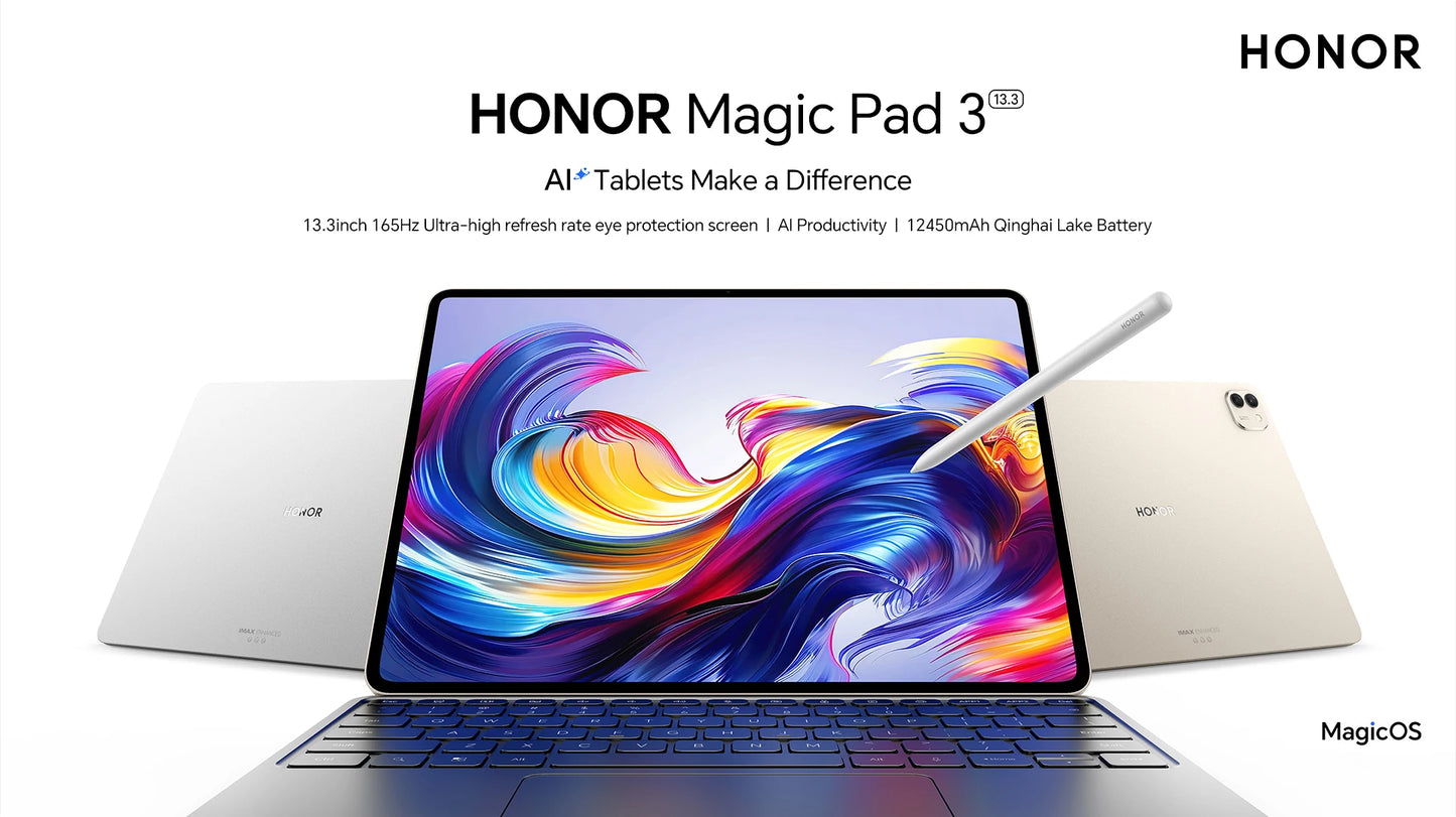 Global Version Original HONOR MagicPad 3 Tablet Snapdragon 8 Gen 3 13.3'' LCD 165Hz HONOR Eye Comfort Display 12450mAh Battery