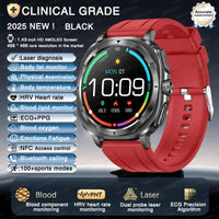 2025 New Precise Blood Lipids Uric Acid Smart Watch Men ECG+PPG Clock Blood pressure Body analysis HD Call NFC Health Smartwatch