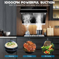 Tieasy 900 CFM 30 inch  Wall Mount or Under Cabinet Heating Auto-Cleaning Range Hood USCX08T75