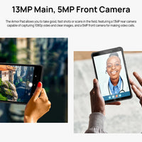 Ulefone Armor Pad Rugged Tablet 4GB RAM 64GB ROM 7650mAh 8.0'' HD+ Display 4G Android 12 Tablet Phone IP68/IP69K 13MP Camera