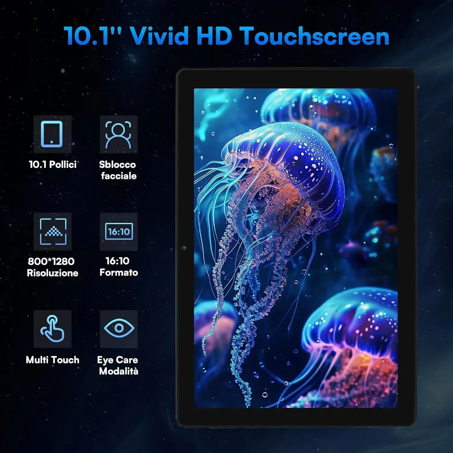 Newest Tablet 10 Inch Android 15 Octa-Core 20GB RAM 64GB ROM 1280x800 IPS Tablets PC WiFi6 Bluetooth5.3 Widevine L1 Keyboard Set